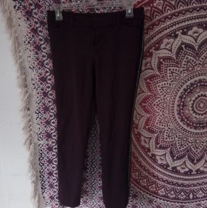 Plum purple Pixie cut capris with glitter stripes